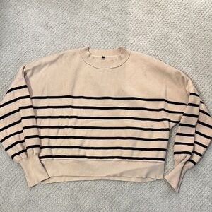 Cropped Knit Ribbed Sweater